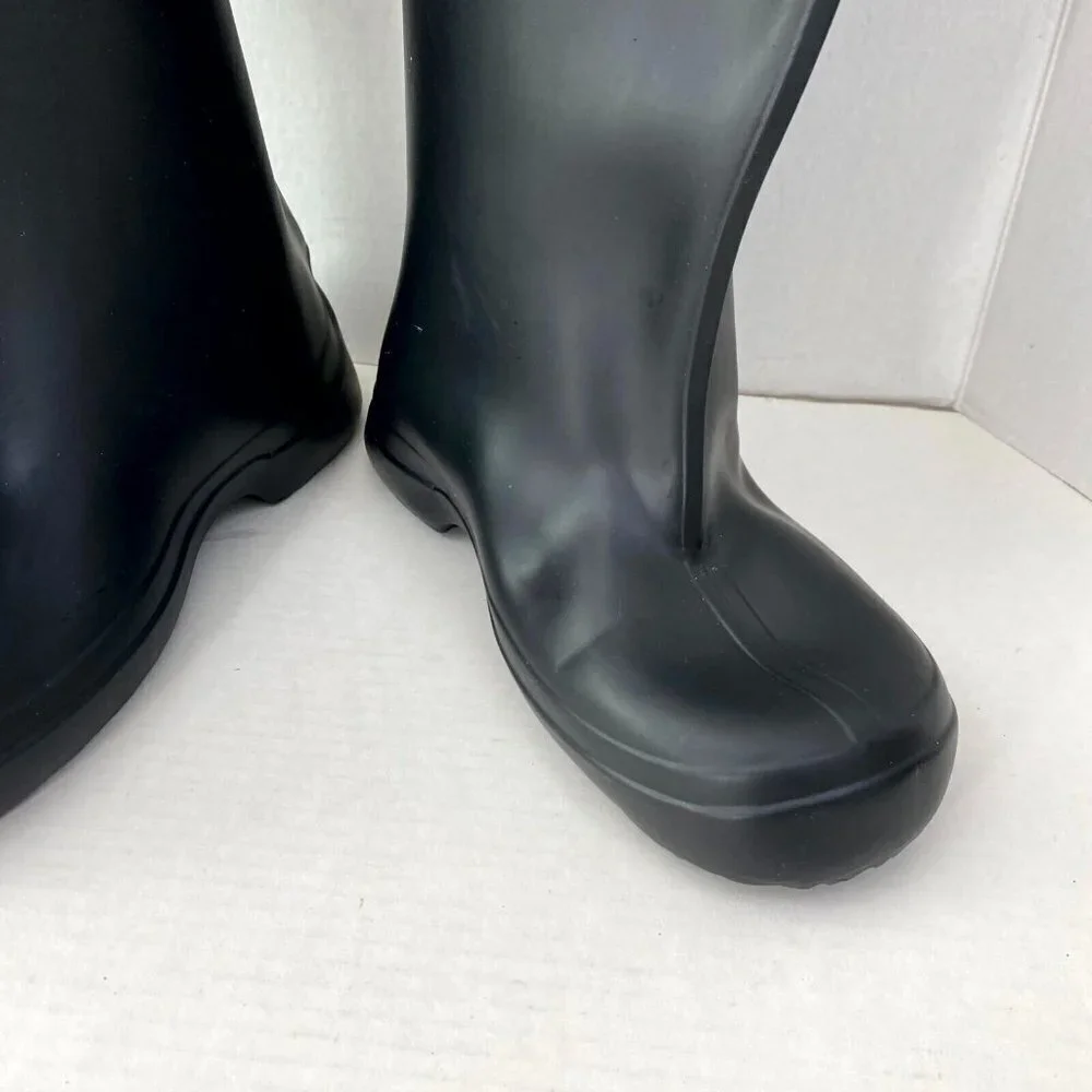 Waterproof Boot Covers Men's Size‎ 8 Black Snap Button Round Toe Knee High Rain